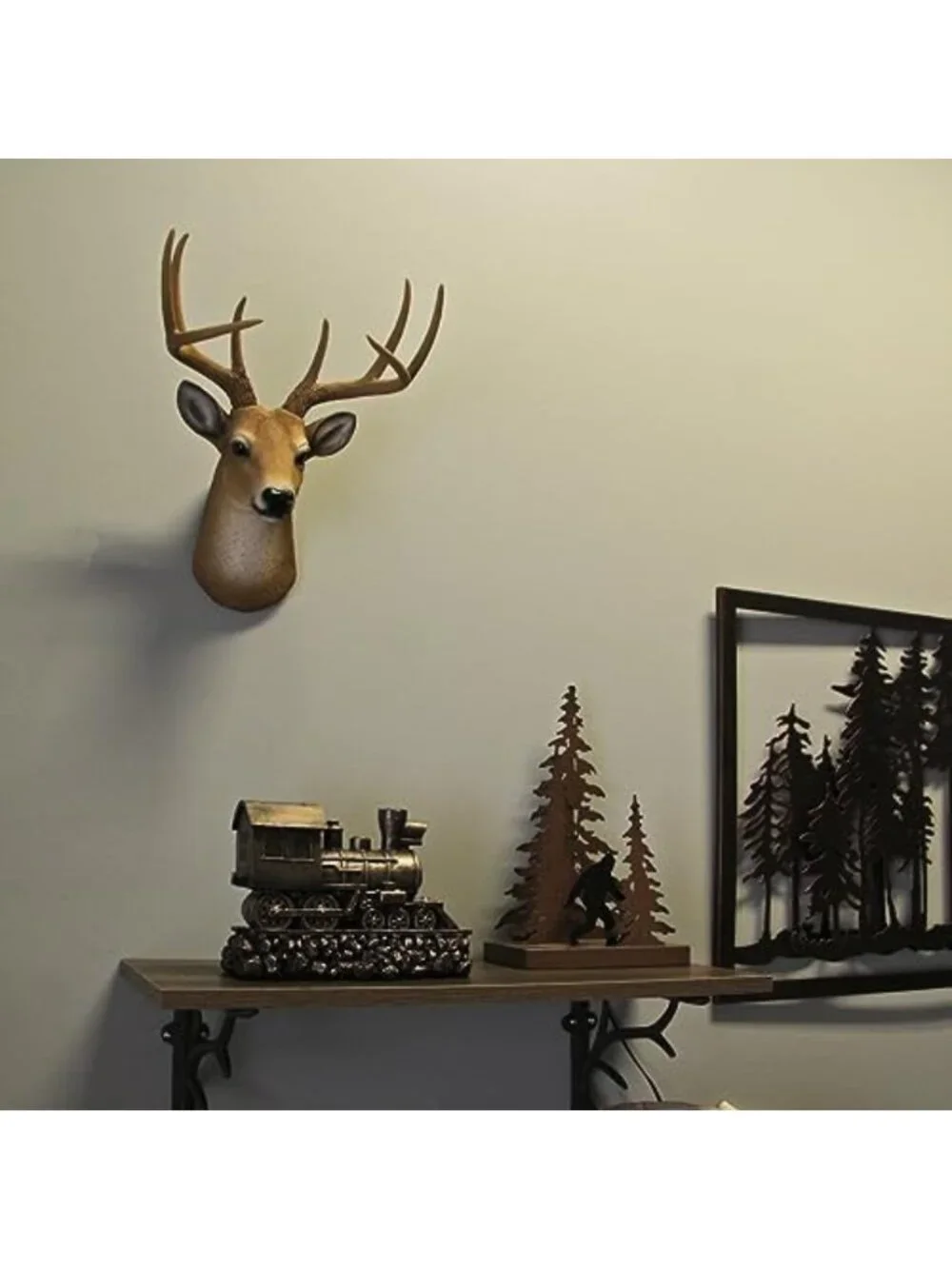 Faux Taxidermy Deer Head Wall Decor - Rustic Antler Sculpture for Cabin & Dining